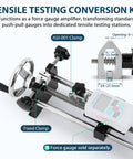 Manual Force Gauge Test Stand With Hand Wheel Operation 9.8 Inch Stroke, Compatible With ZMF Force Gauge, Includes Rock Solid Mounting Plates 41x73 Mm And 40x90 Mm For Stable, Precise Readings, tensile testing clamp view