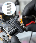 Illustration showing Ten Pack 7mm OD Compression Springs With 0.6mm Wire Diameter And 15mm Free Length in use with tool.