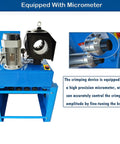 Professional Hydraulic Hose Crimping Machine Slick 0.55 To 2.72 Inch Electric Rubber Hose Press with micrometer for precise crimping.
