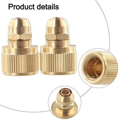 2-Pack Brass Garden Hose Repair Adapters For 3/8 Inch Expandable Hoses With Quick Connect Aluminum Alloy Fittings Kit