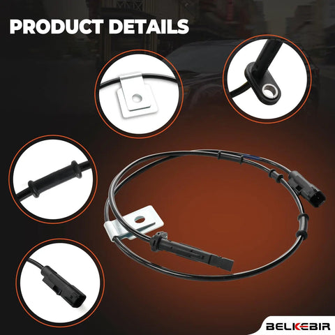 Keep Your Daily Driver Running Tight With These Straight Swap Front Abs Wheel Speed Sensors For 2010 To 2017 Chevy Equinox And Gmc Terrain 2.4L 3.0L 3.6L Pair close-up of sensors and connectors.