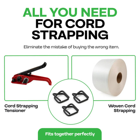 Heavy Duty Cord Strapping Buckles Half Inch Pack Of 1000 Anti Slip Phosphate Coated Metal Buckles for Woven Cord Strapping Set