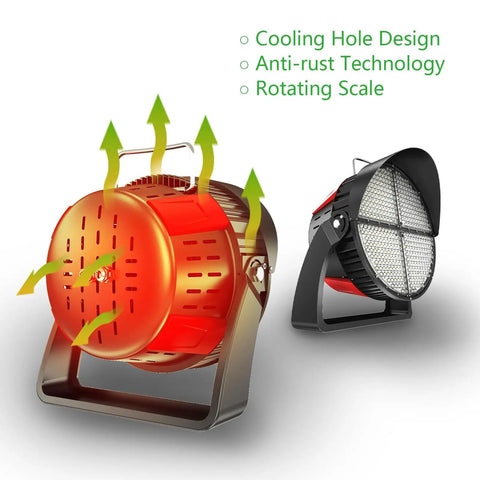 1200W Led Stadium Lights Serve Up Knockout Brightness With A Razor Sharp Thirty Degree Beam Angle For Heavy Duty Outdoor Flood Fixtures Rated As Four Thousand Eight Hundred Watt Metal Halide Equivalents Ip66 Waterproof with cooling hole design.