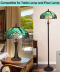 16-Inch Wide Victorian Style Stained Glass Lampshade For Table And Floor Lamps Handcrafted Real Leaded Glass Shade Display
