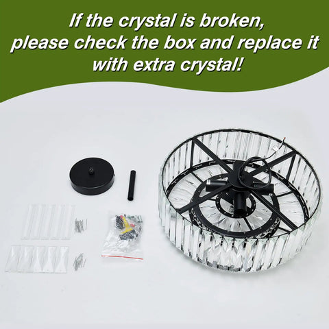 Black Round 4 Light Crystal Chandelier Semi Flush Mount Ceiling Fixture for Dining Room with crystals and parts