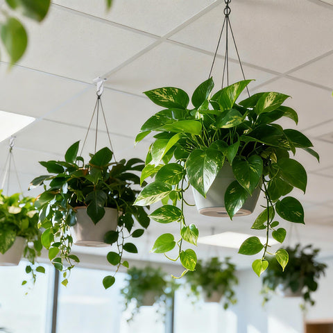 Drop Ceiling Hooks 20 Pairs For Hanging And Suspended Ceilings Tile Clips And Grid Hangers holding potted plants in office