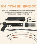 AR-6 Stinger II Compact 6-Shot Repeating Crossbow Black For Stealth Hunting And Tactical Use components shown