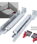 Heavy Duty Undermount Drawer Slides With Smooth As Butter Soft Close Hydraulics and Full Extension Pull Out Track, 9 inch glides.