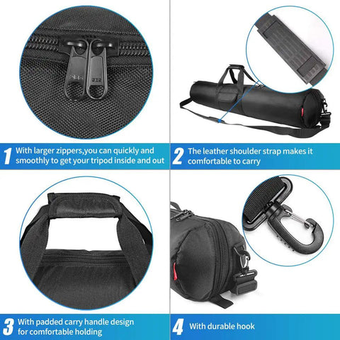 Heavy Duty Tripod Carry Case With All Around Thick Padding Locks Your Gear In Tight Up To 39 Inches Portable Shock Absorbing Hauling Sack Ride Anything Photography Bag For Creators And Weekend Pros