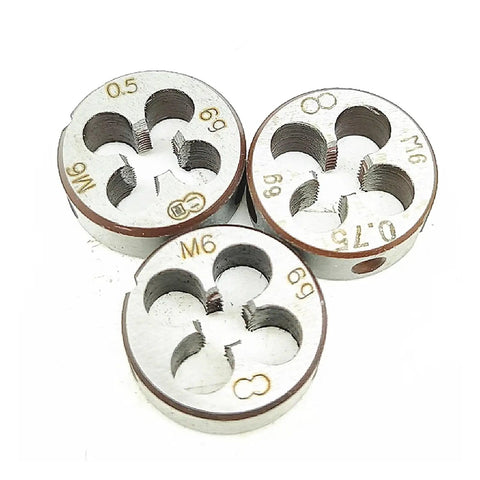 Round dies from Pro Grade 7/16-14 UNC Thread Tap And Round Die Set Right Hand For Machining In Premium 12SiCr Alloy Steel