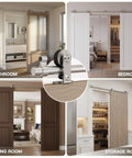 Heavy Duty Stainless Steel Top Mount Sliding Barn Door Hardware Kit For Single Door Up To 37 Inches Wide With A 6 Foot Track