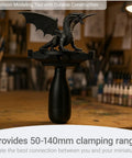 Large Magnetic Base Miniature Painting Handle With Stable Clamp For 50mm To 140mm Bases, Ergonomic Grip, holding a dragon figure