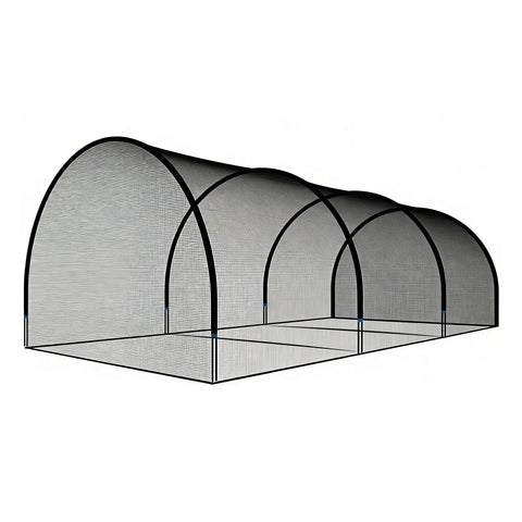 30 Ft Portable Baseball And Softball Batting Cage For Backyard Setup Collapsible Net With Fiberglass Poles Durable Polyester Netting