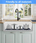 Silicone Sink Mat Grid Protector For Kitchen Sinks 12 To 29.5 Inches DIY Cut To Fit Bottom Of Sink Shield For Stainless Steel Farmhouse Sinks Durable Non Slip Mat under dishes