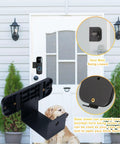 Anti Theft Video Doorbell Mount Bracket installed on white door with detailed camera holder close-up, versatile for apartments homes dorms
