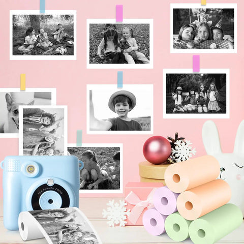 6 Rolls Kids Camera Instant Print Refill Paper Set For Kid Friendly Photo Fun, HD Thermal Paper Works With Most Kids Instant Cameras, 2.2 in x 29.5 ft rolls