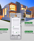 6 Pack Ultra Slim Dimmer Light Switch For LED CFL And Incandescent Lights Easy Install 15A 120V 60Hz Single Pole Or 3 Way 300W LED CFL 600W Incandescent ETL Listed White Slide Dimmer showing controls with house background
