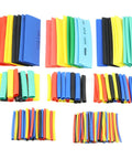 164 Piece Heat Shrink Tubing Kit 2 To 1 Insulation For Wires And Cables, 5 Colors, 8 Sizes displayed in colorful array