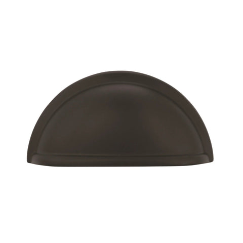 Matte Black Traditional Style Cabinet Cup Pull For Cabinets And Drawers With Three Inch Center To Center Mounting And Three And Seven Sixteenths Inch Overall Length One Pack
