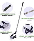 Garden Rotary Cultivator with 67 Inch Adjustable Handle and Durable Star Tines, featuring soft rubber handle and heavy-duty gears.