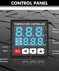 Control panel of Portable Wood Edge Banding Machine For PVC Edges with temperature controller and operation buttons.