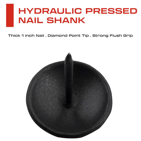 Hydraulic Pressed Nail Shank, thick 1 inch nail with diamond point tip, strong flush grip for sturdy installation.