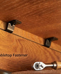 Heavy Duty Z Clips Table Top Fasteners 20 Pack Black Zinc Plated Steel Panel Connectors against wood surface.