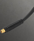Close-up of Three Eighths Inch Hybrid Air Hose 50 Foot Heavy Duty Air Compressor Hose With Kink Resistant Design showing brass fitting