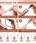 All In One Poly Gel Nail Extension Kit With Drill And 48W UV LED Lamp For At Home Spa Use, 25000 RPM Drill Setup Instructions