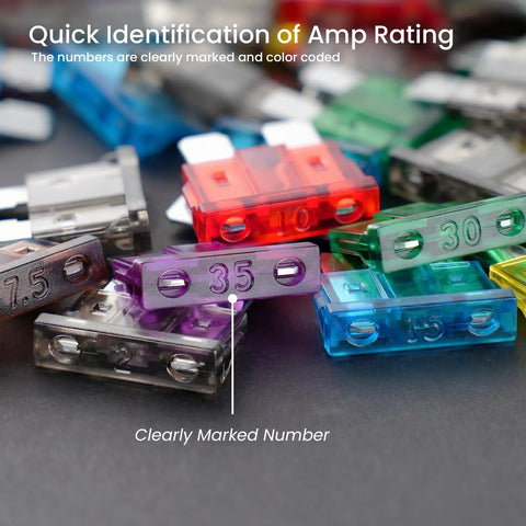 Badass Comprehensive One Hundred Twenty Piece Standard Automotive Fuse Assortment Kit Including Heavy Duty Puller For Under The Hood Fixes On 12V And 24V Vehicles with color-coded fuses for easy amp rating identification.