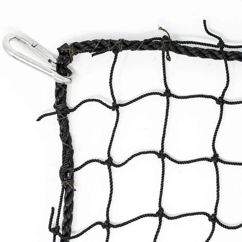 Heavy Duty 36 Twisted Knotted Nylon Batting Cage Net, 12 By 12 By 55 Feet, 1.875 Inch Square Mesh, Reinforced Edges, corner detail