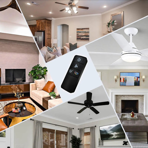 Universal Ceiling Fan Remote Control For Most AC Fans With 3 Speeds And Light Dimmer Replaces TX028C composite with room views