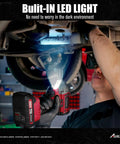 Mechanic using Brushless 1/2-Inch Impact Wrench With 450 Nm Max Torque, 332 Ft-Lbs, 20V Cordless Tool With LED Light under car