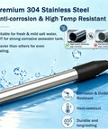 Portable 1800 Watt Immersion Water Heater For Small Pools And Tubs With Plug And Play Setup For Instant Hot Water, showing premium stainless steel construction.