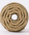 Front view of a spool of 5mm Jute Rope 100 Feet 4-Ply Twisted Beefy Heavy Duty Thick Twine For Gardening Crafting Bundling Cat Scratching Posts