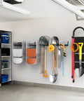 Wall Mounted Garden Tool Organizer For Garage Heavy Duty Tool Rack With 11 Inch Hooks Holds Shovels Rakes Ladders And Folding Chairs