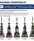 Compatible models for Pro Grade Replacement Belt Kit For Bissell ProHeat 2X Revolution Pet Pro Carpet Cleaner Models 1986 2007 1548 1551 1964 Includes Flat Brush And Gear Belts Three Pack Replaces 1606428 1611129 1611130