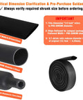 Heat shrink tubing kit, black, 1/2-inch pre-shrink diameter, 10 ft length, adhesive-lined dual-wall tube