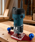 Heavy Duty Trimming Machine Bottom Plate Tool With Precision Hardware For Woodworkers And Woodcraft Projects on a workbench.