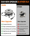 Comparison of two wheel bearing hub assemblies, showcasing benefits of Two Pack 515065 Front Wheel Bearing Hub Assembly Compatible With Nissan.