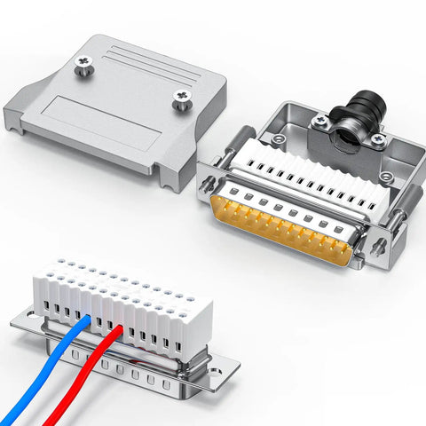 DB25 Male Breakout Board Adapter With Beefy Metal Shell Tool Free Solderless RS232 Serial Port Terminal Connector components
