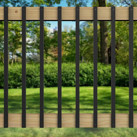 25 Pack Deck Balusters With End Caps And Screws 32.25 Inch Rectangle Stair Railing Spindles Kit for decks, black metal outdoors