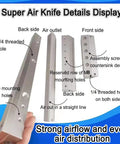 Heavy Duty Aluminum Air Knife Blower That Blasts Dust And Moisture Straight Off showing design features and mounting holes.