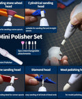 Mini Polisher Set with interchangeable attachments, part of the 78 Piece Gundam Model Tools Kit For Building And Repairing Plastic Models.