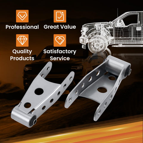 2 To 3 Inch Adjustable Lowering Shackle Kit For Silverado 1500 And Sierra 1500 Trucks Rear Drop Shackles Fits 2007-2018