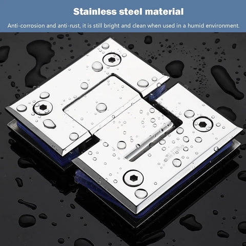2 Pack 304 Stainless Steel Glass Door Hinges In Bright Silver 180 Degree Two Way Shower Hinges For 8 To 12 Millimeters Glass