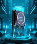 Proxmark3 Easy V5.0 512MB RFID Card Reader Writer IC Card Copier Duplicator with built-in antenna in futuristic lab setting.