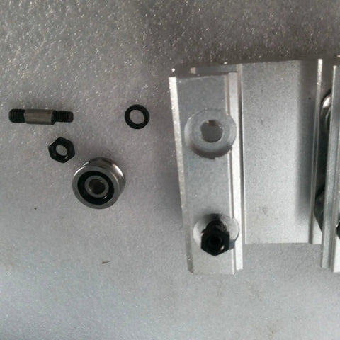 5Pcs Deep U Groove Ball Track Guide Bearing Set components with stainless steel pulley and fixtures, ideal for motors and industrial use