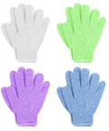 Exfoliating Bath Gloves Pack Of 4 For Smooth Soft Skin And Gentle Daily Scrub That Boosts Circulation And Improves Texture