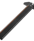 Heavy Duty 10 Inch T Shaped Marking Ruler With Hella Precise Laser Etched Graduations CNC Anodized Aluminum Layout Gauge seen from above